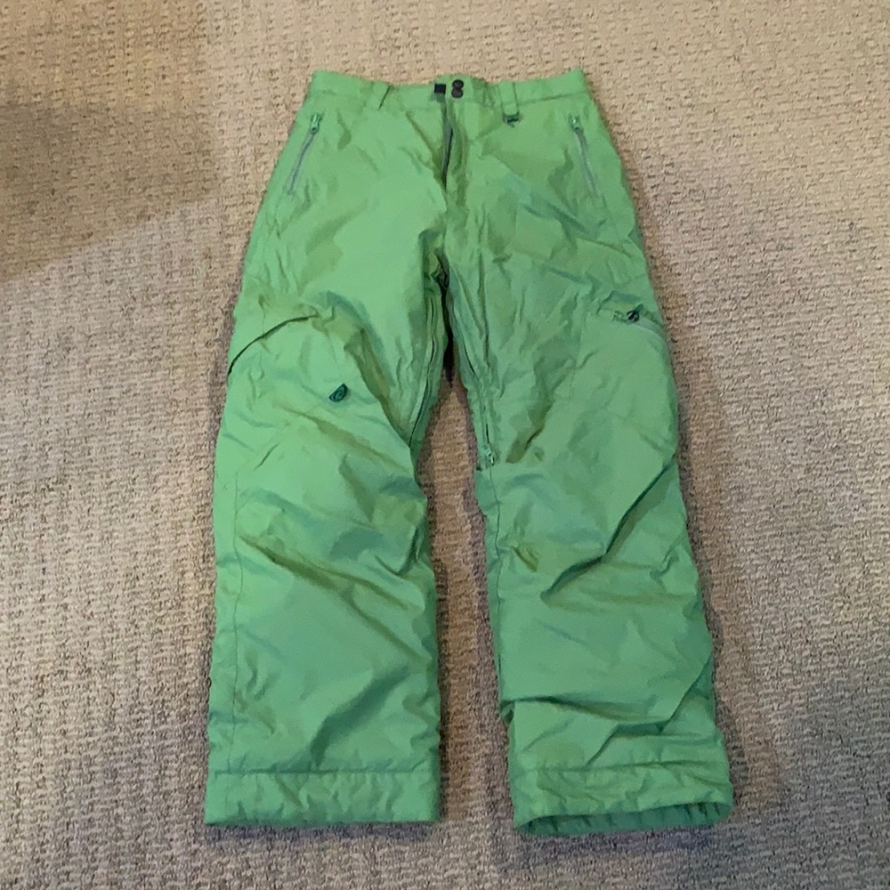 Green snow pants